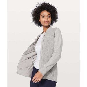 Lululemon Stand Out Sherpa Jacket In Heathered Core Light Grey / Silver Drop